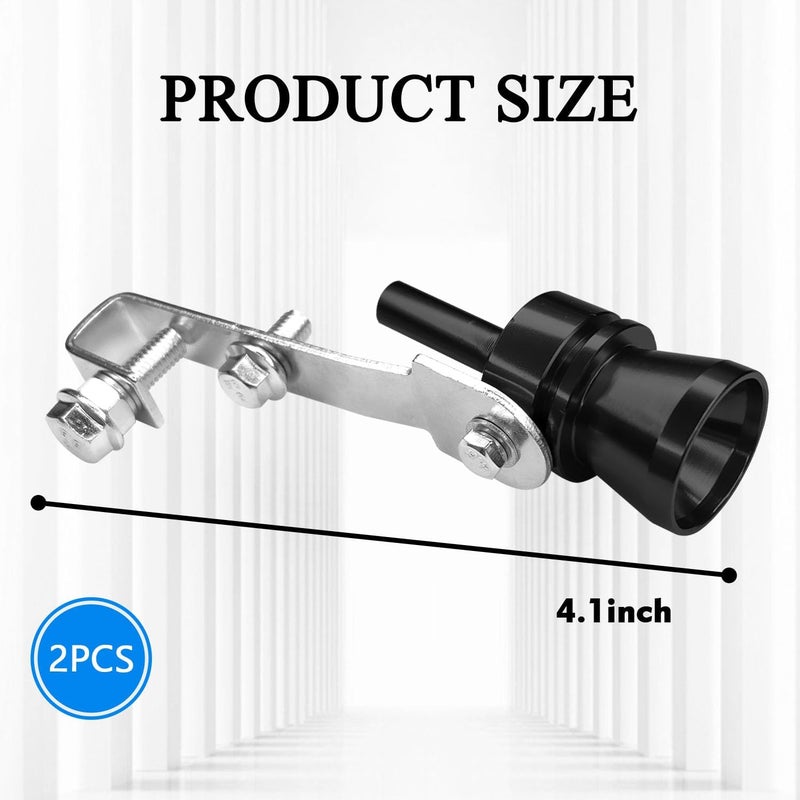 Hirificing 2PCS Exhaust Turbo Whistle, Loud Turbo Sound Booster Exhaust Muffler Pipe Aluminum Alloy Whistle,Car Roar Maker Turbo Sound Enhancer Whistle Simulator(XL-Black) - Image 2